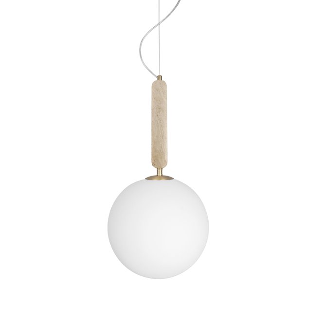 Lampa wisząca szklana kula trawertyn Torrano beż